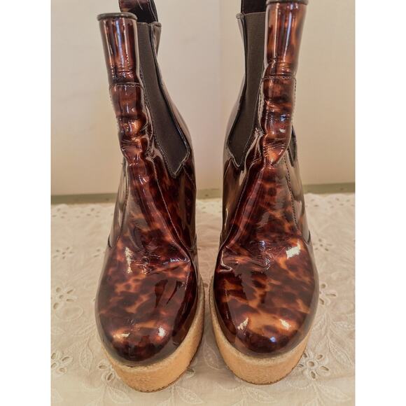 AllSaints Blaise Chelsea Leopard Boots Chunky Womens EU 37 US 7 - Picture 2 of 8